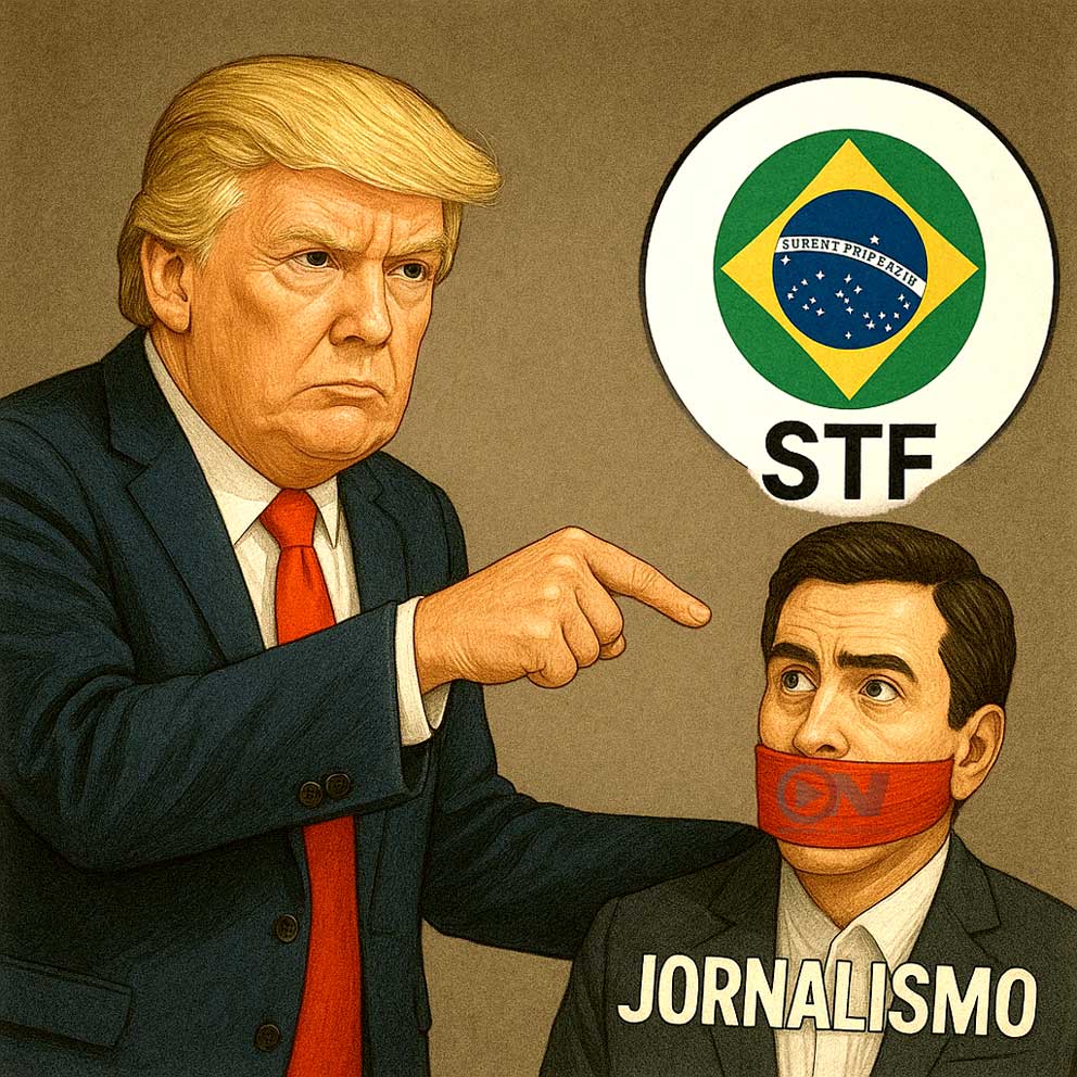 O falso discurso da liberdade: Trump mira o Brasil enquanto tenta calar a imprensa dentro de casa