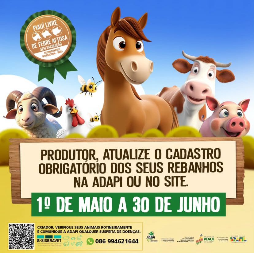 Além da campanha, outras medidas estratégicas seguem em andamento, como a geolocalização das propriedades rurais, o reforço na fiscalização agropecuária e as ações de educação sanitária.