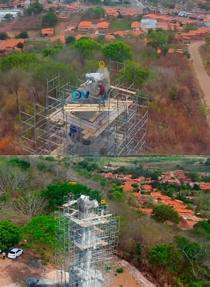 Morro do Cristo ganha estátua de São Miguel Arcanjo e promete virar novo cartão-postal de Miguel Alves