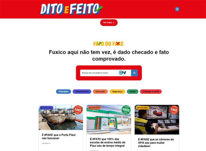 Piauí lança portal “Dito e Feito” para mostrar ações do governo e combater fake news